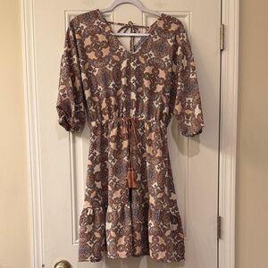Absolutely Famous Brown Patterned Dress